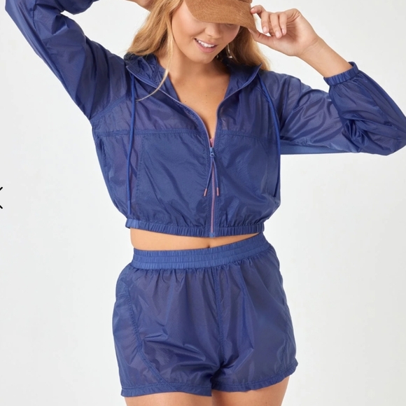 l*space Pants - NWTS L*Space Women's Flyaway Active Blue Shorts Size XL